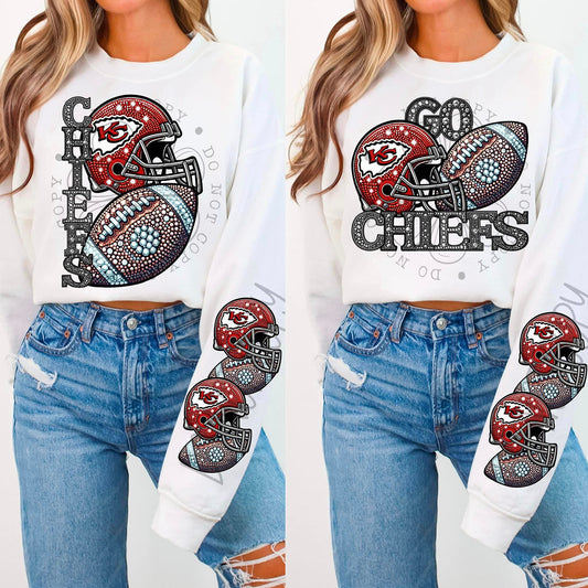 Chiefs Rhinestone Football