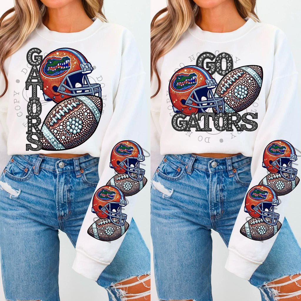 Gators Rhinestone Football