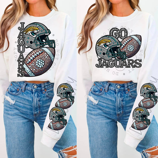 Jaguars Rhinestone Football