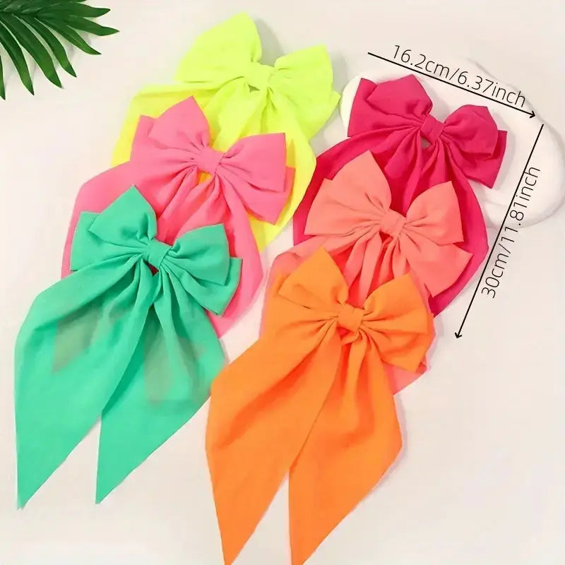Summer Bright Colored Hair Bows - Branded By Barta