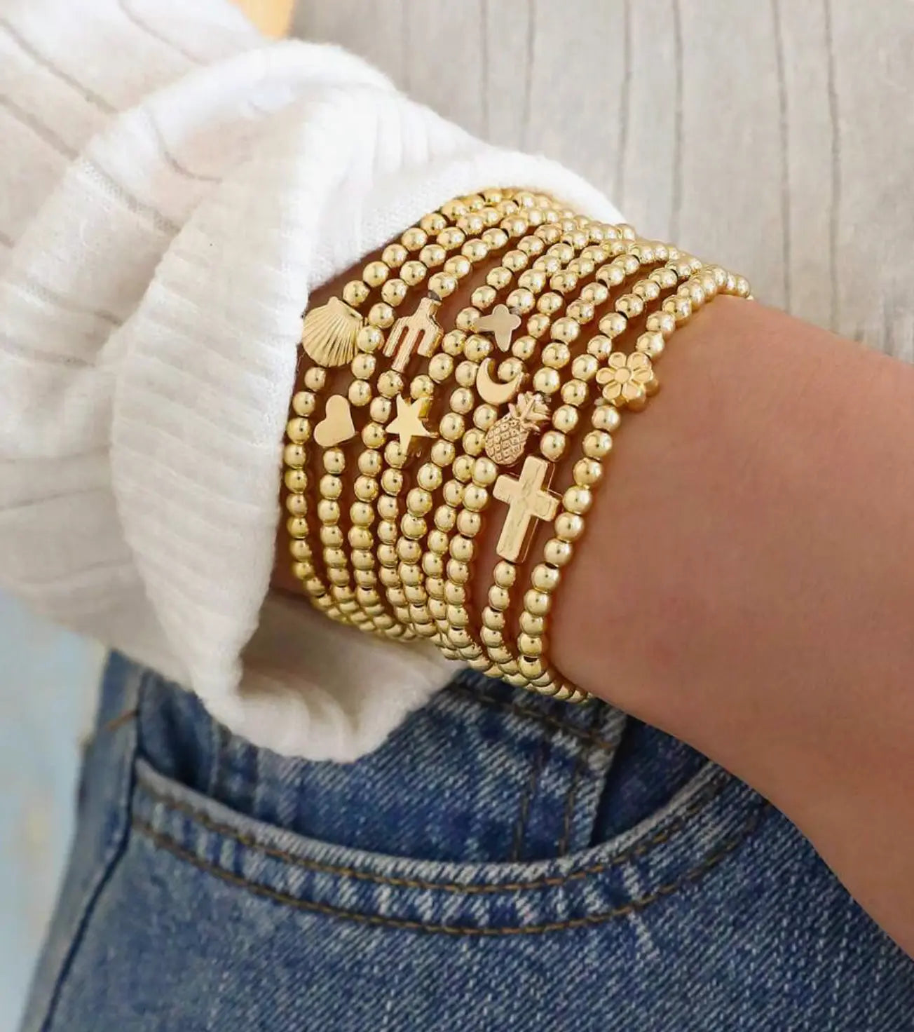 The September Gold Bracelet Set Kate Tuesday Jewelry