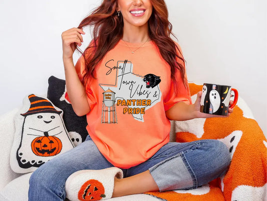 Small Town Vibes & Panther Pride Tee Branded By Barta