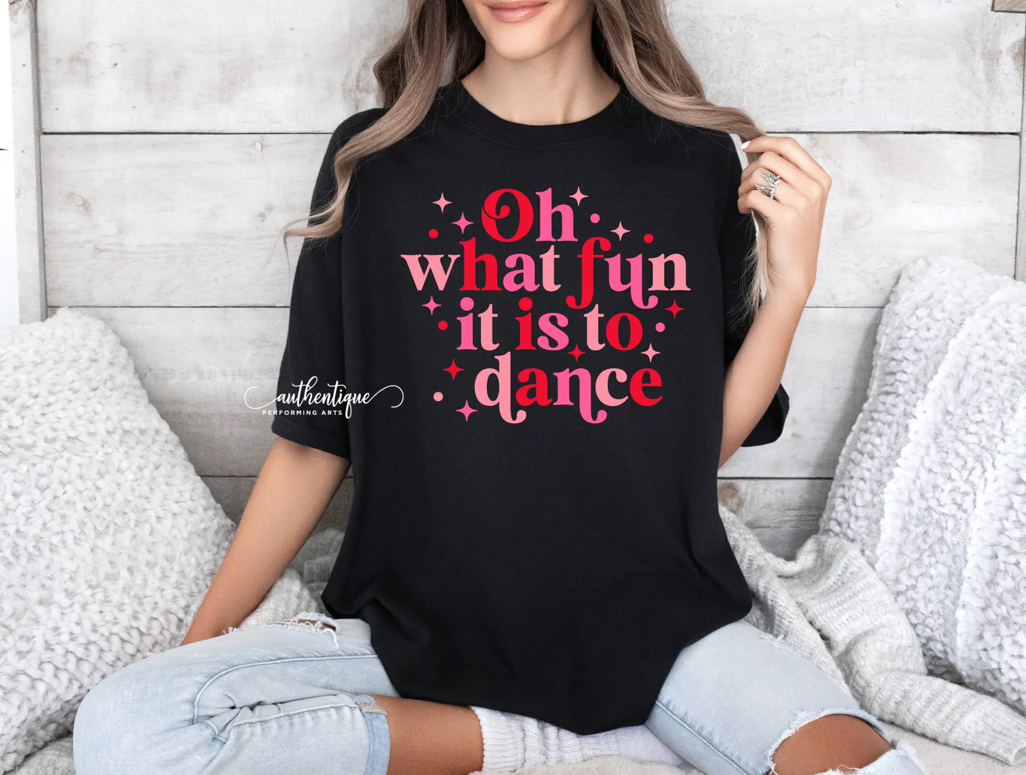 Authentique Dance Graphic Oh What Fun Pink Branded By Barta