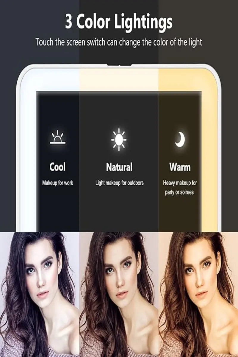 Rechargeable travel led makeup mirror tablet Branded By Barta