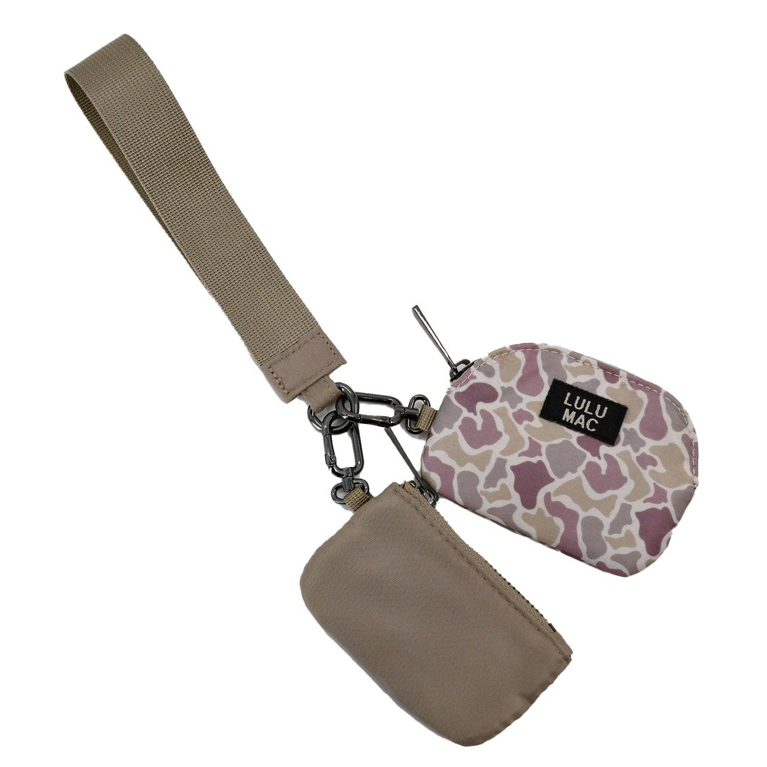 DP-8162 Camo/Beige Lulu Mac Double Pouch Wristlets Girlie Girl Originals