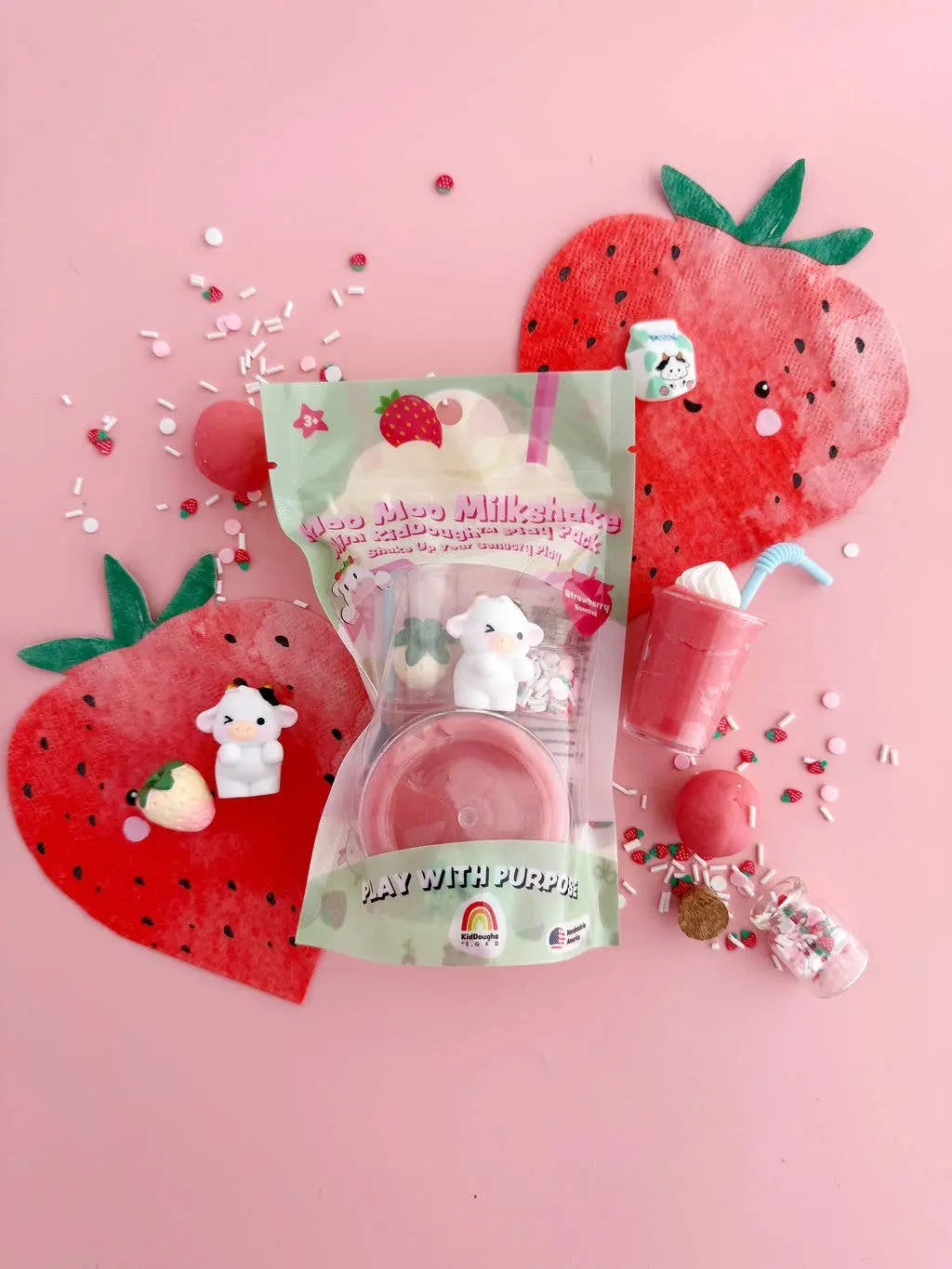 Moo Moo Milkshake Mini KidDough Play Pack Earth Grown KidDoughs (KidDoughs by EGKD)