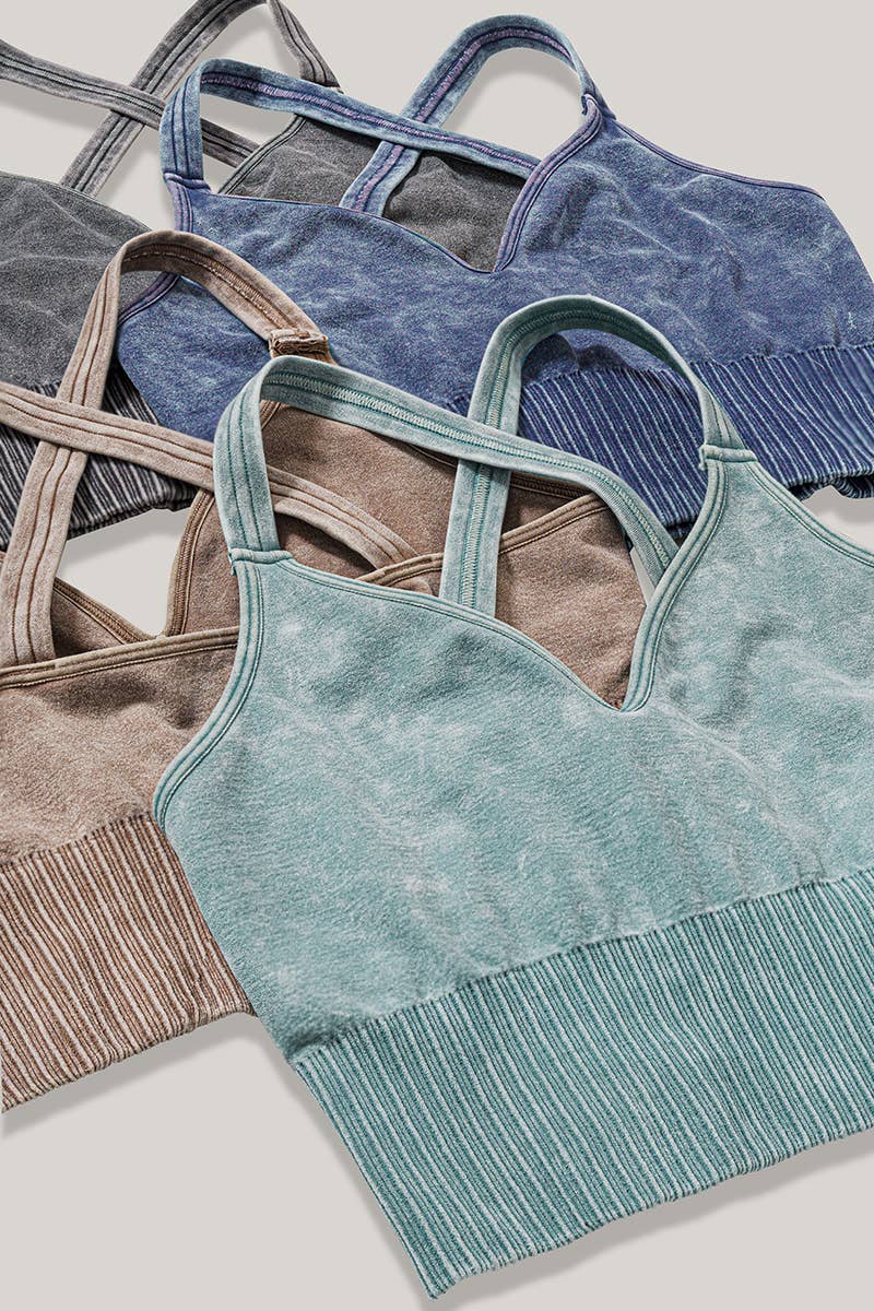 Washed Seamless Bra Cross Back - Branded By Barta