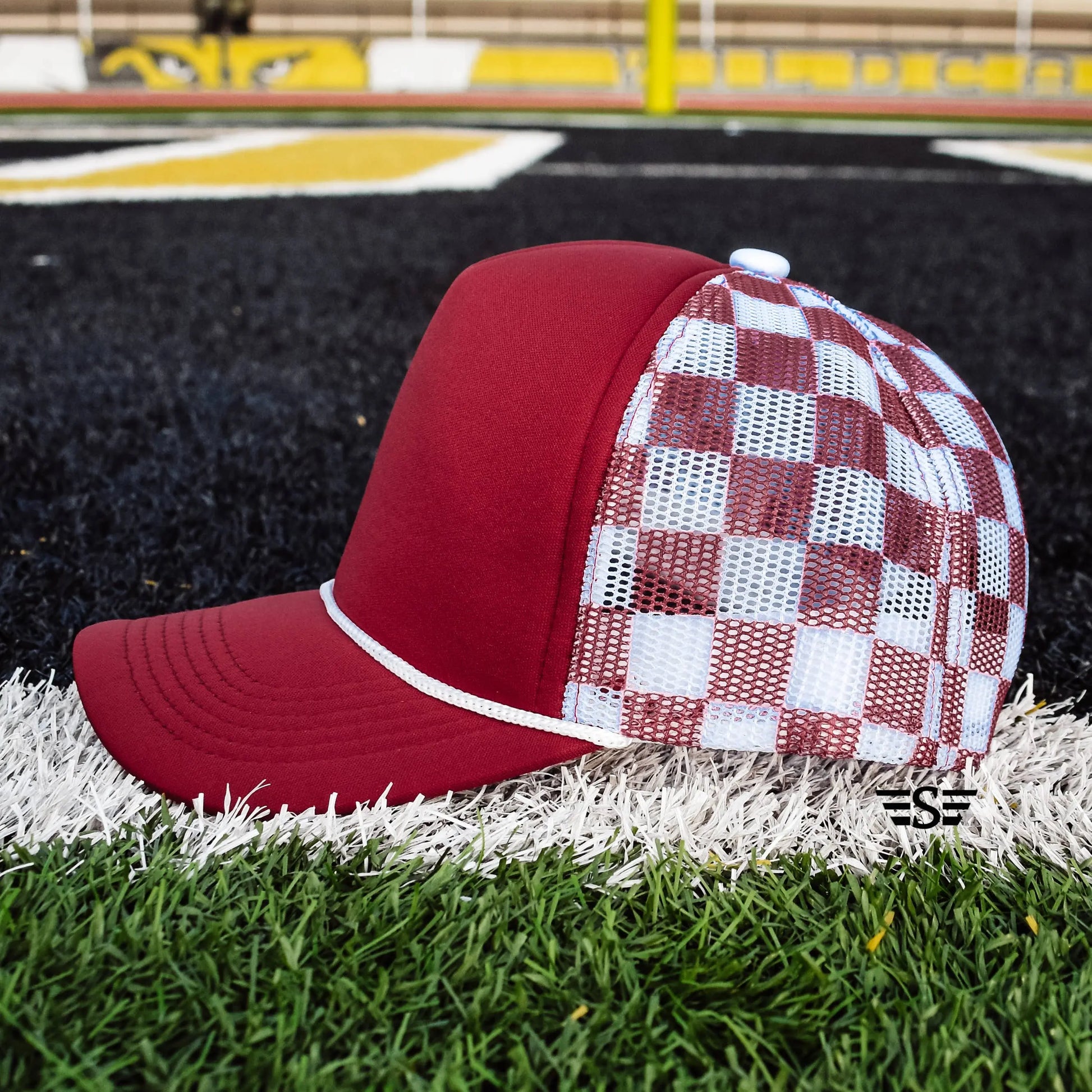 Checkered Mesh Back Foam Trucker Cap - Branded By Barta