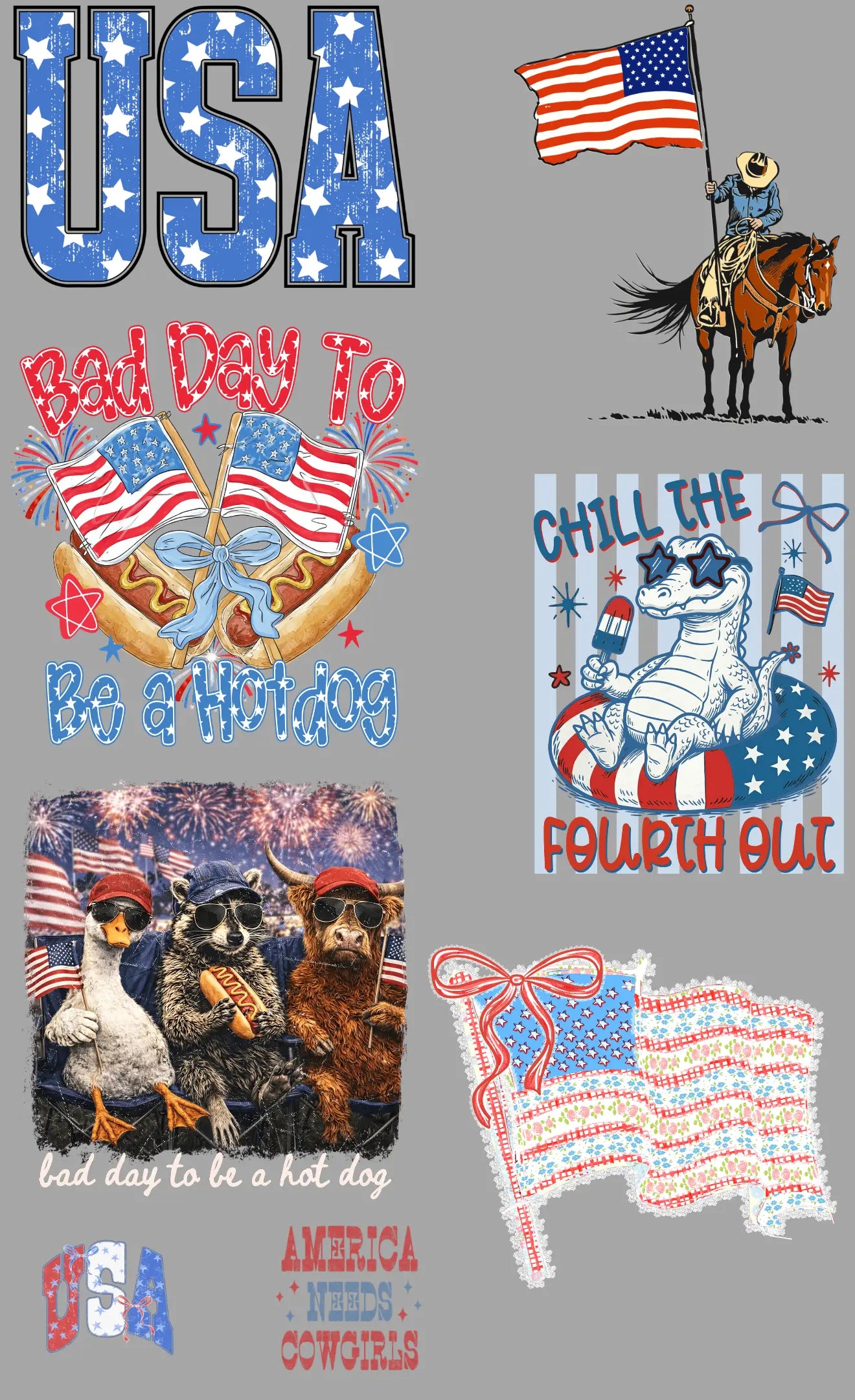 Red White & Blue Gang Sheet Mini 2 Branded By Barta