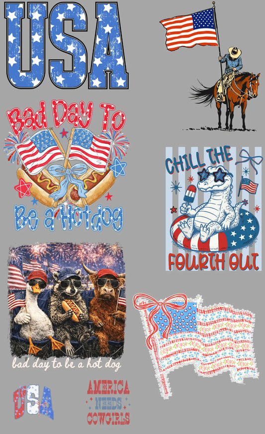 Red White & Blue Gang Sheet Mini 2 Branded By Barta
