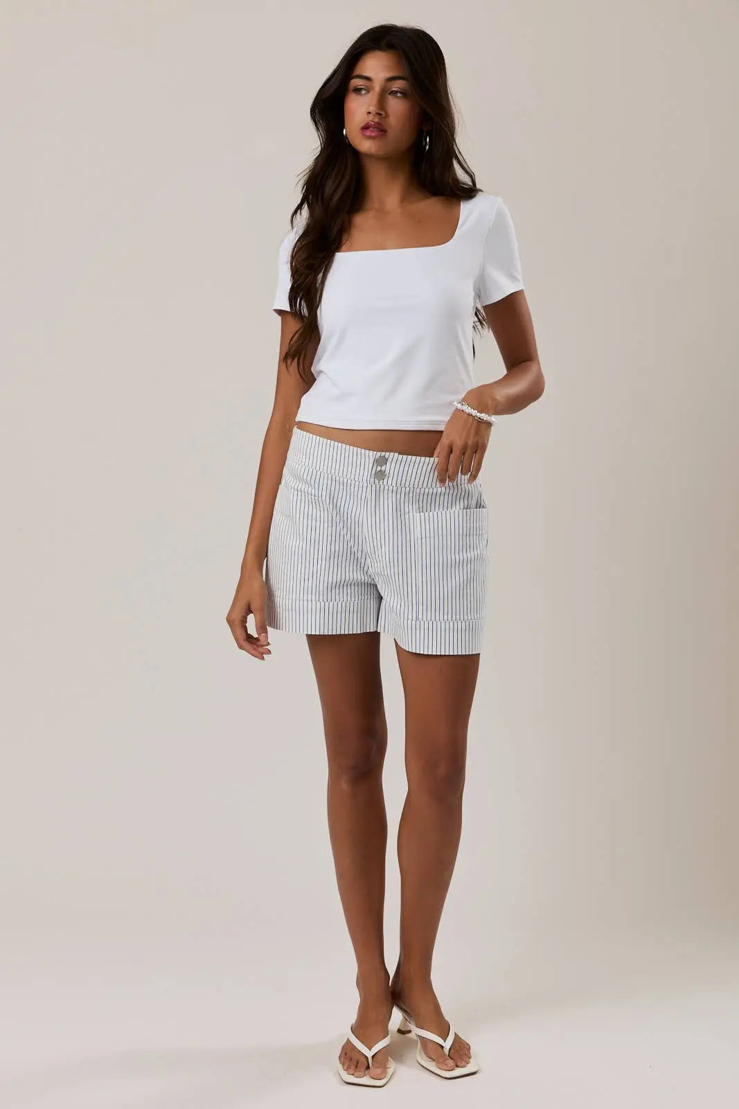 MID RISE STRIPE SHORTS LE LIS