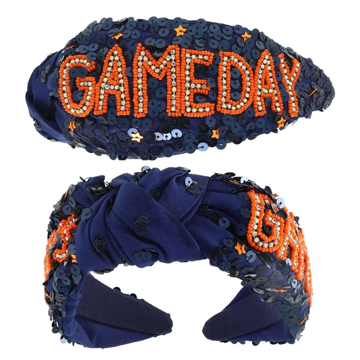 Game Day Top Knotted Jeweled Beaded Headband SP Sophia Collection