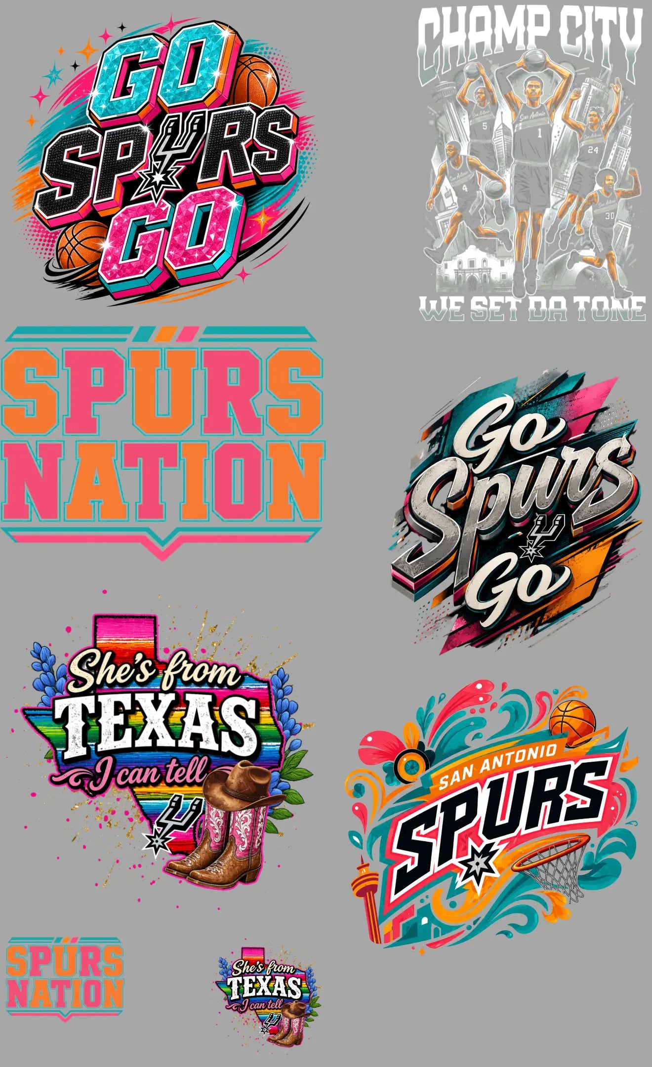 Spurs Gang Sheet Mini 4 Branded By Barta