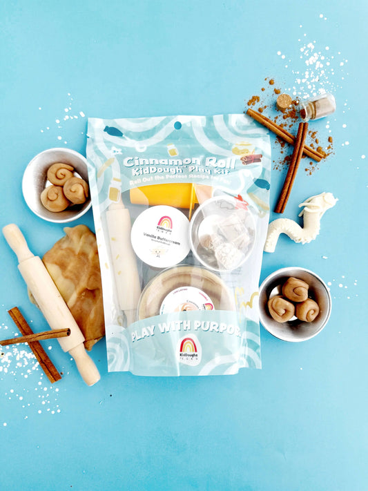 Cinnamon Roll KidDough Play Kit Earth Grown KidDoughs (KidDoughs by EGKD)