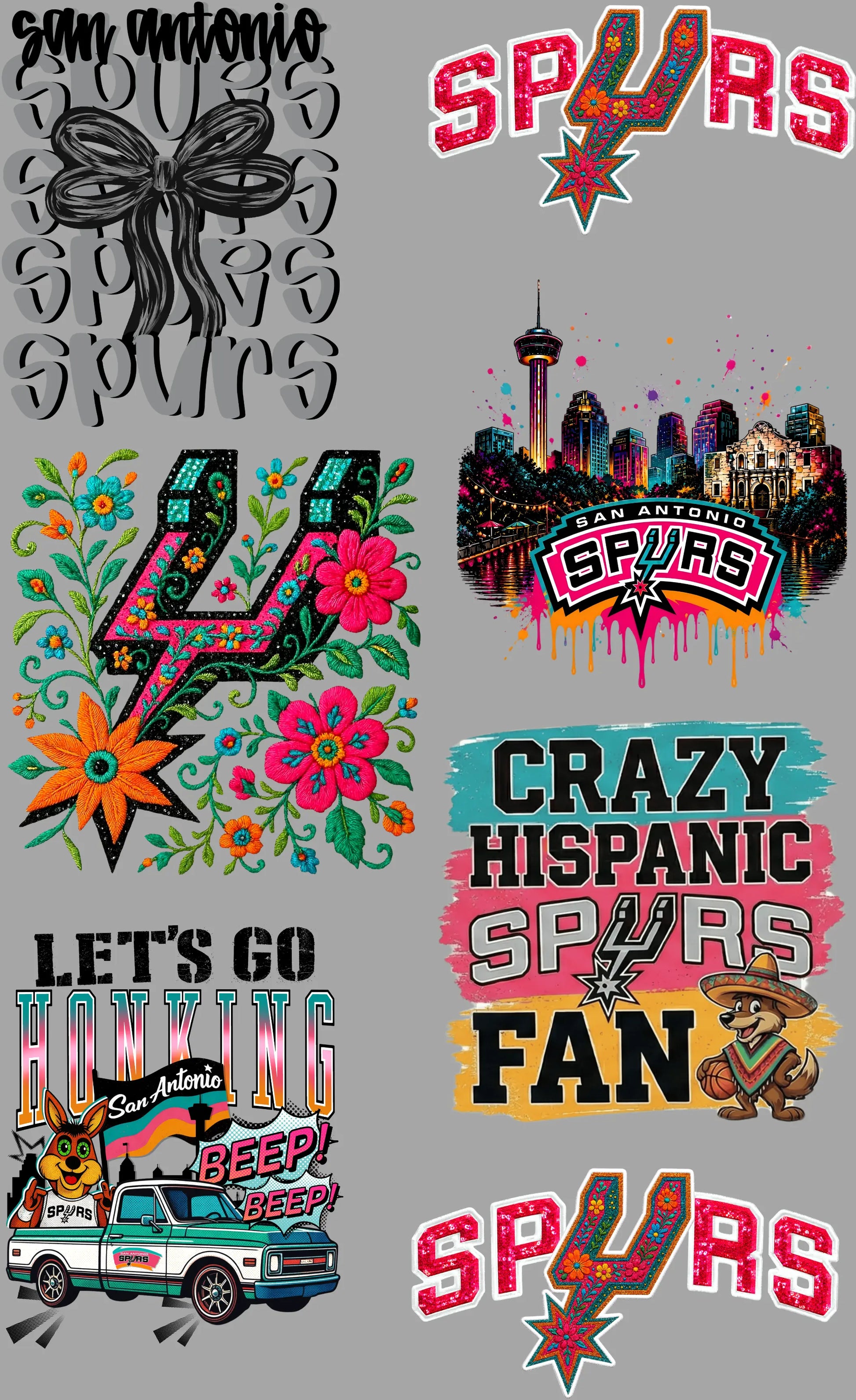 Spurs Gang Sheet Mini 7 Branded By Barta