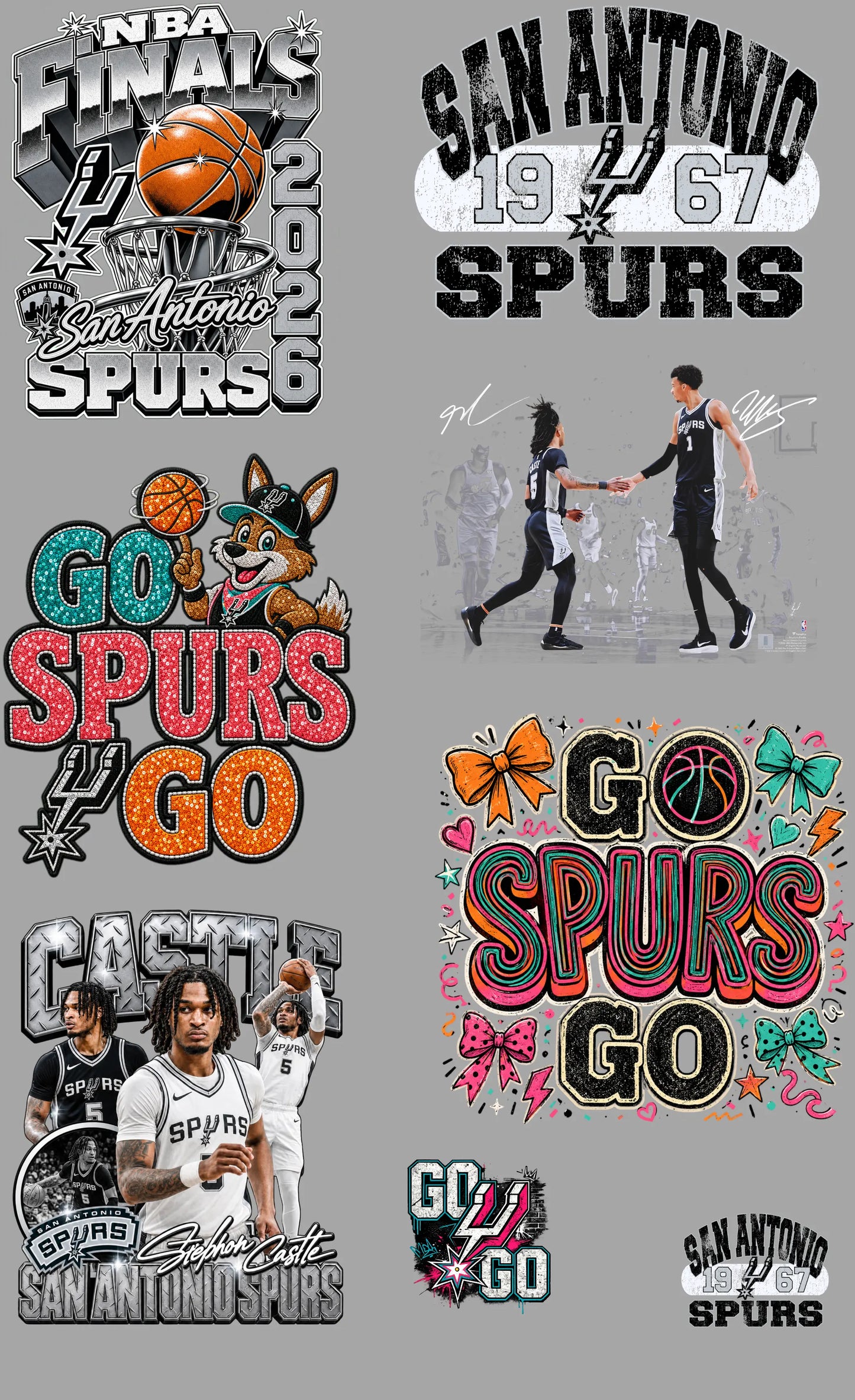 Spurs Gang Sheet Mini 8 Branded By Barta