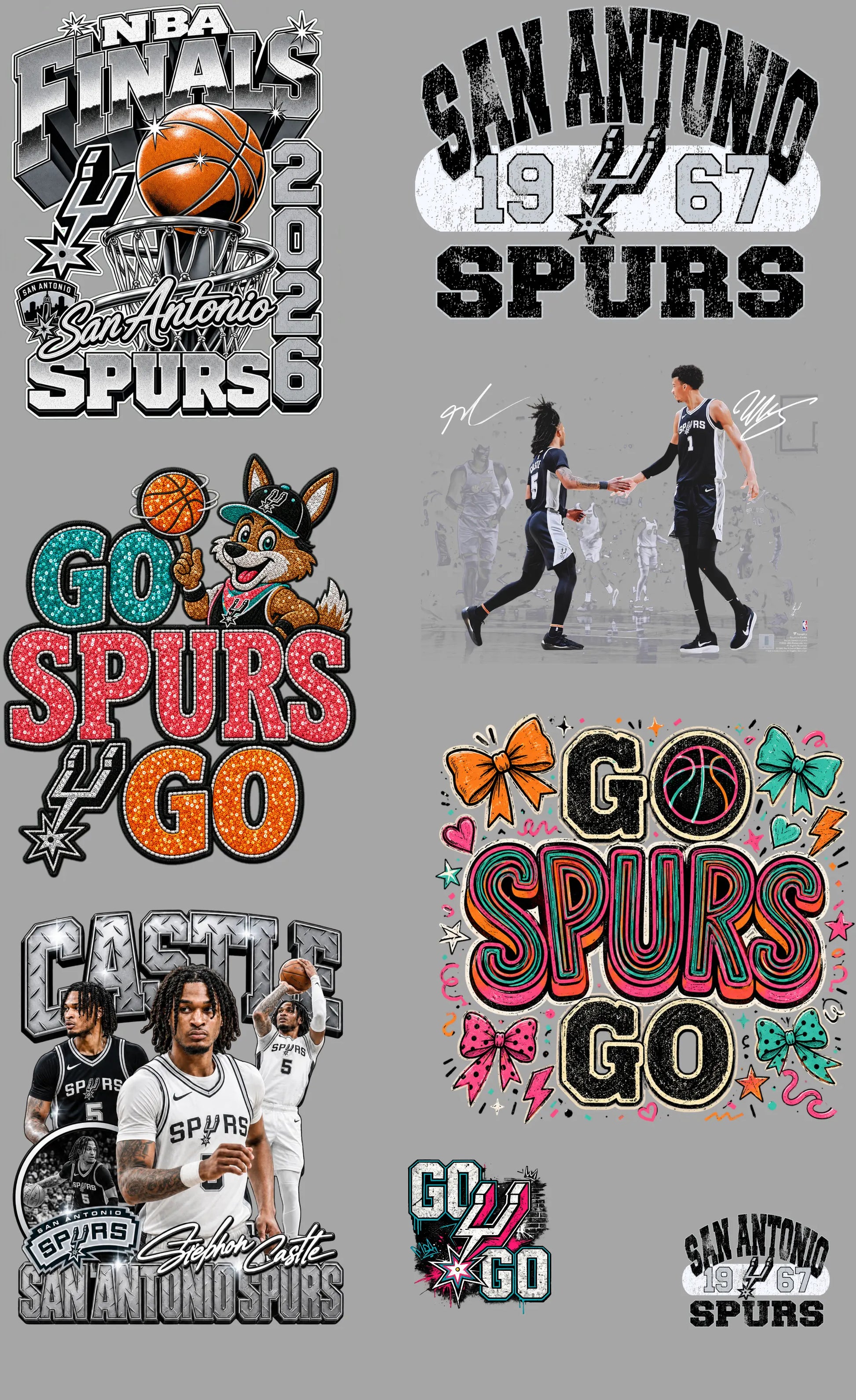 Spurs Gang Sheet Mini 8 Branded By Barta