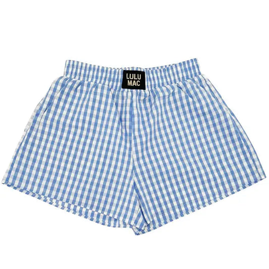 Lt. Blue Gingham Boxer Short Girlie Girl Originals