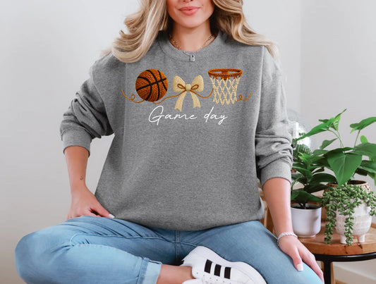 Game Day Basketball Bow brandedbybarta