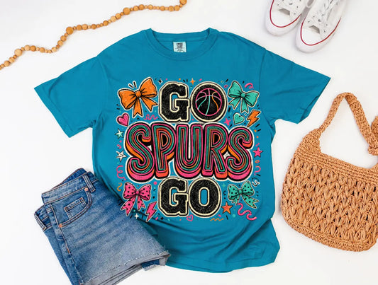 Go Spurs Go Retro Bow brandedbybarta