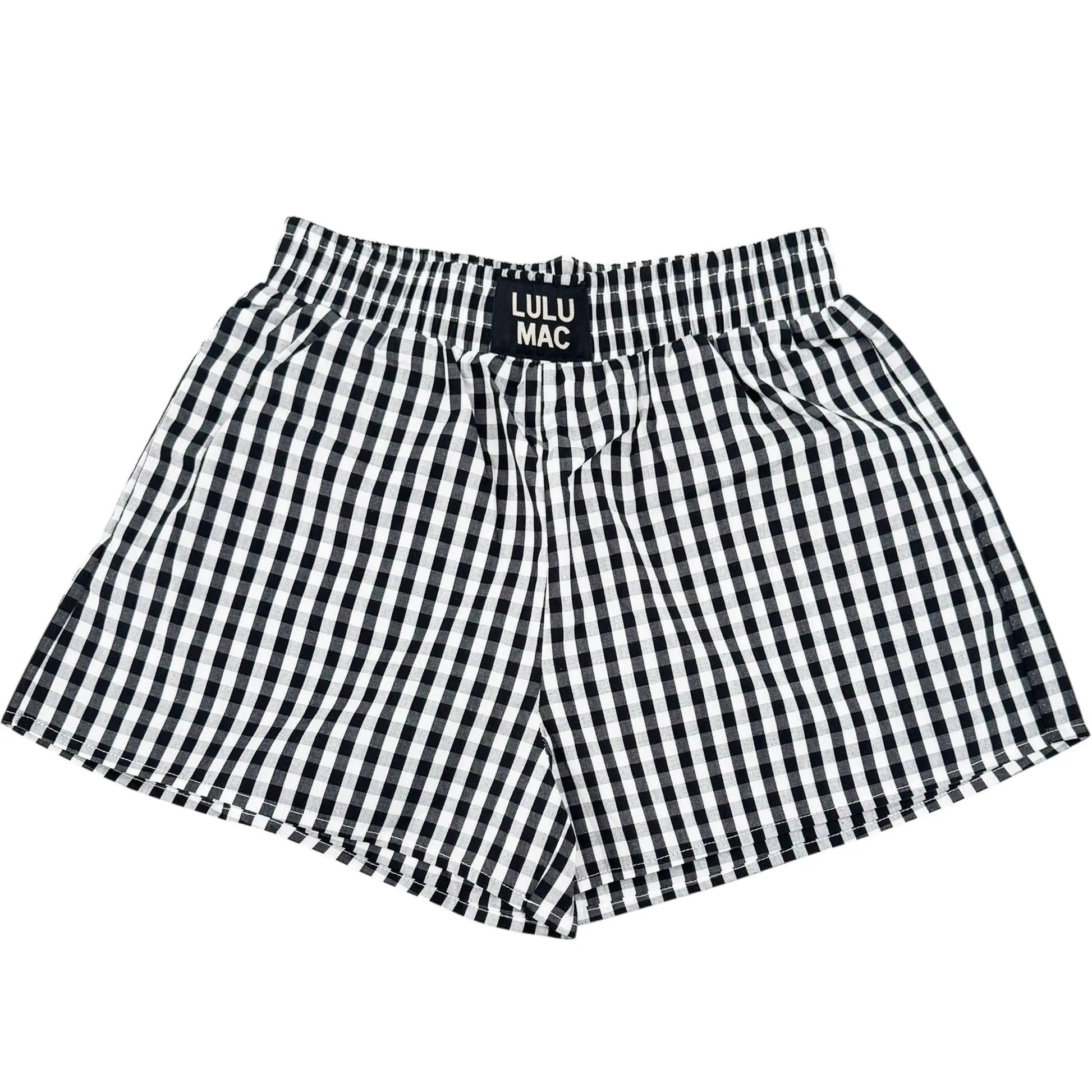 BXGH-BLACK GINGHAM BOXER SHORT Girlie Girl Originals