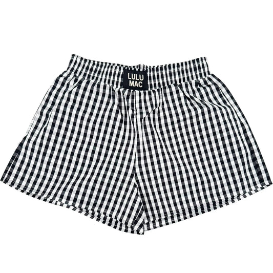 BXGH-BLACK GINGHAM BOXER SHORT Girlie Girl Originals