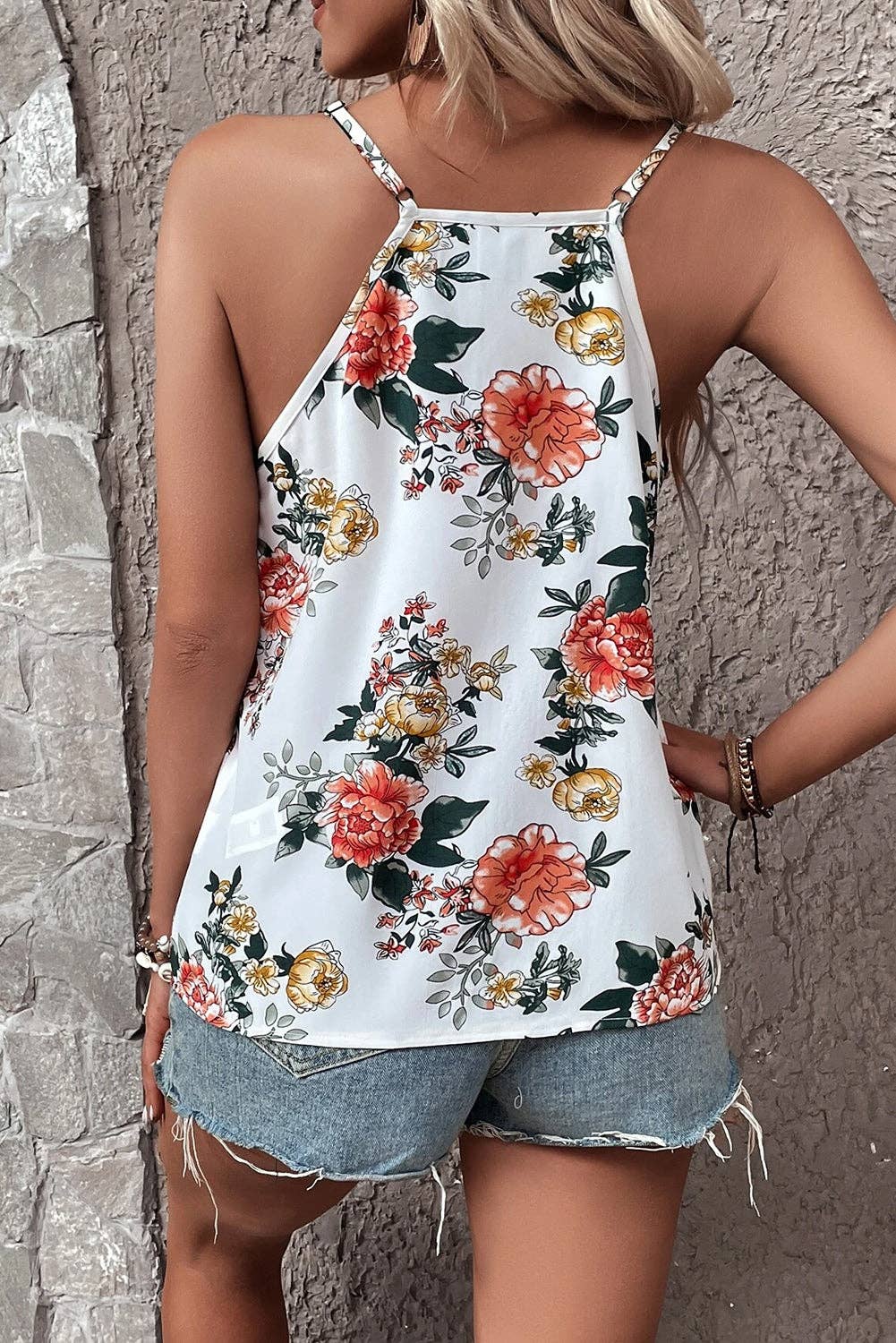Floral Lace V-Neck Tank Top - Branded By Barta