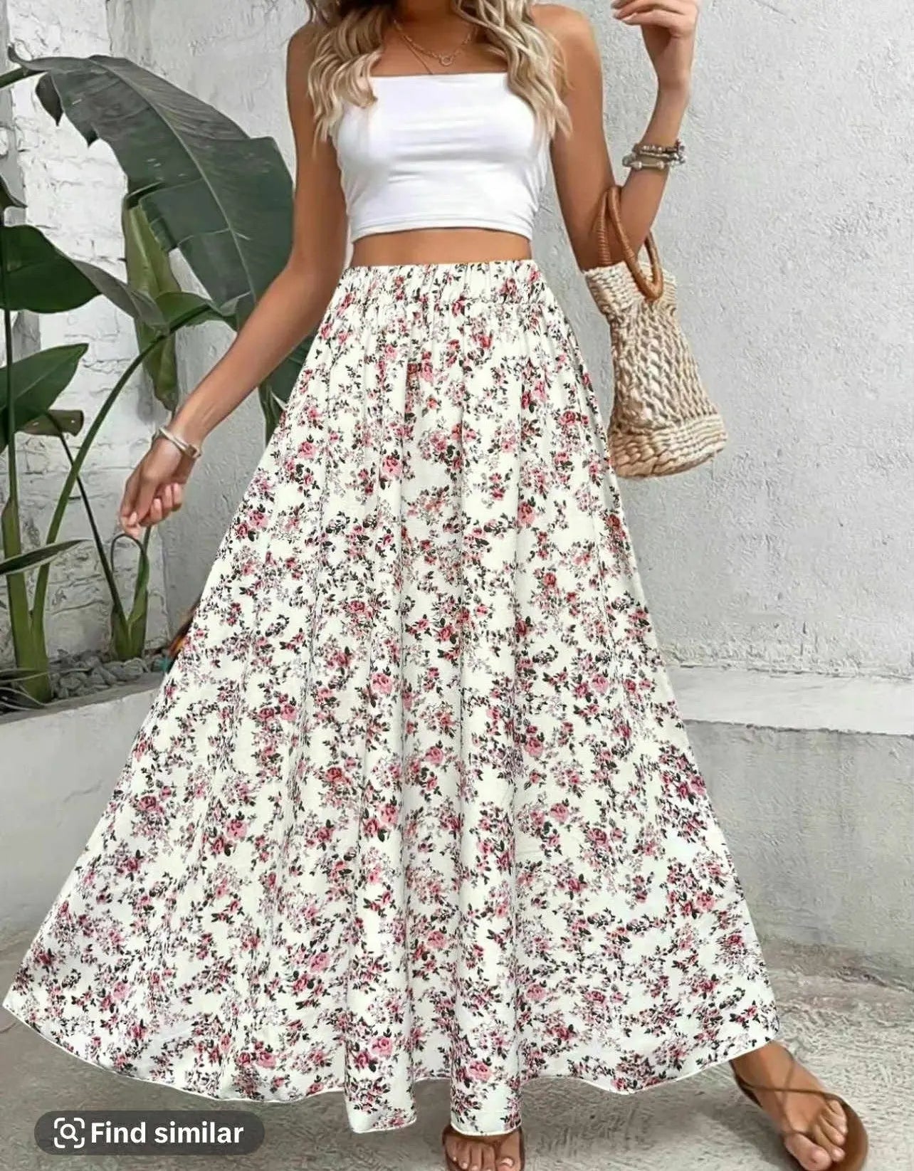 Floral Print Skirt - Boho Skirt Branded By Barta