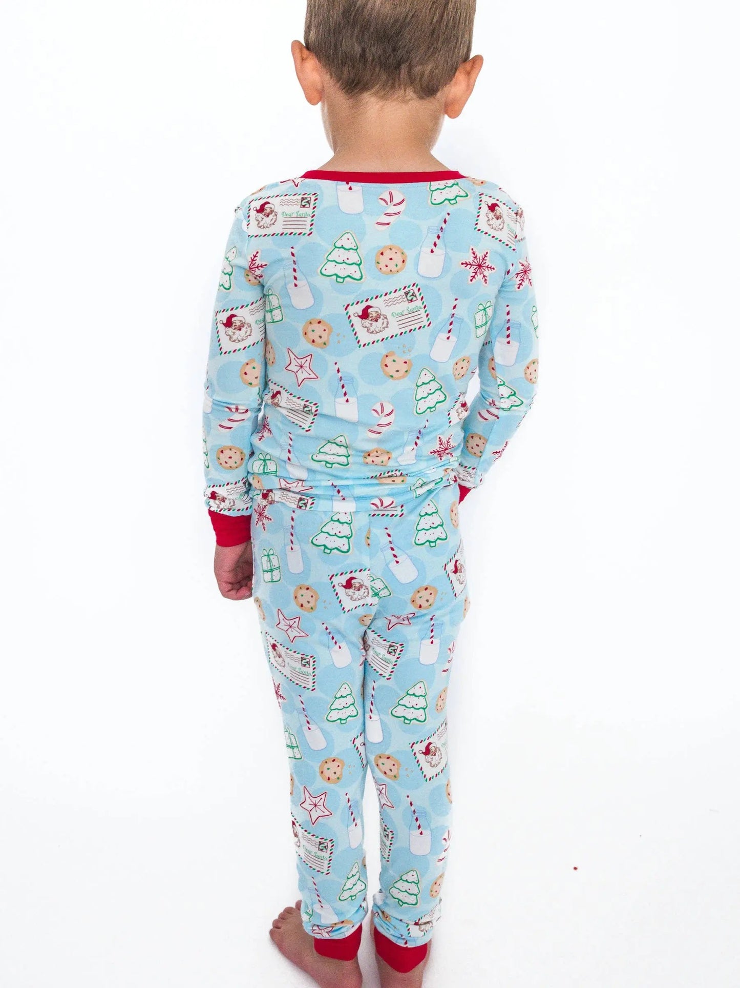 SoftSnooze™ Kids Bamboo Viscose Santa Sweets Long Sleeve Pajama Set RuffleButts + RuggedButts
