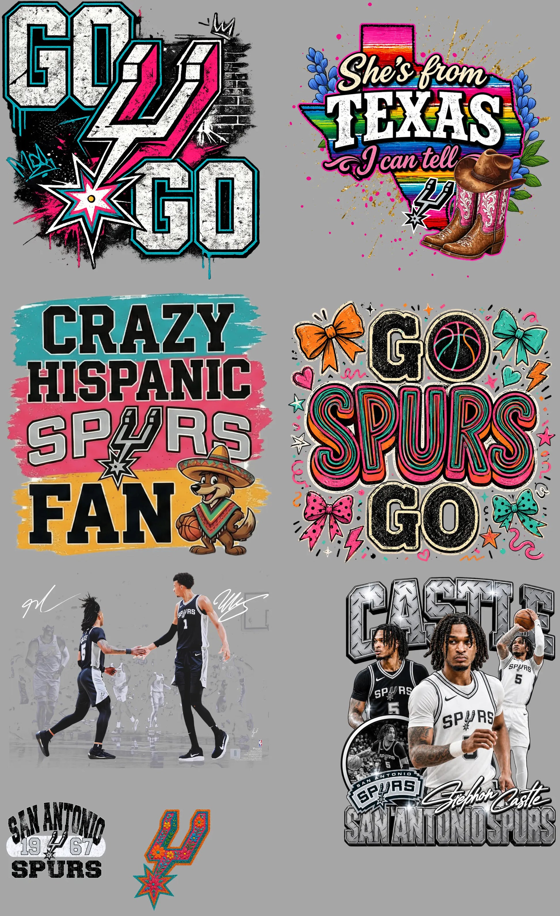 Spurs Gang Sheet Mini 9 Branded By Barta