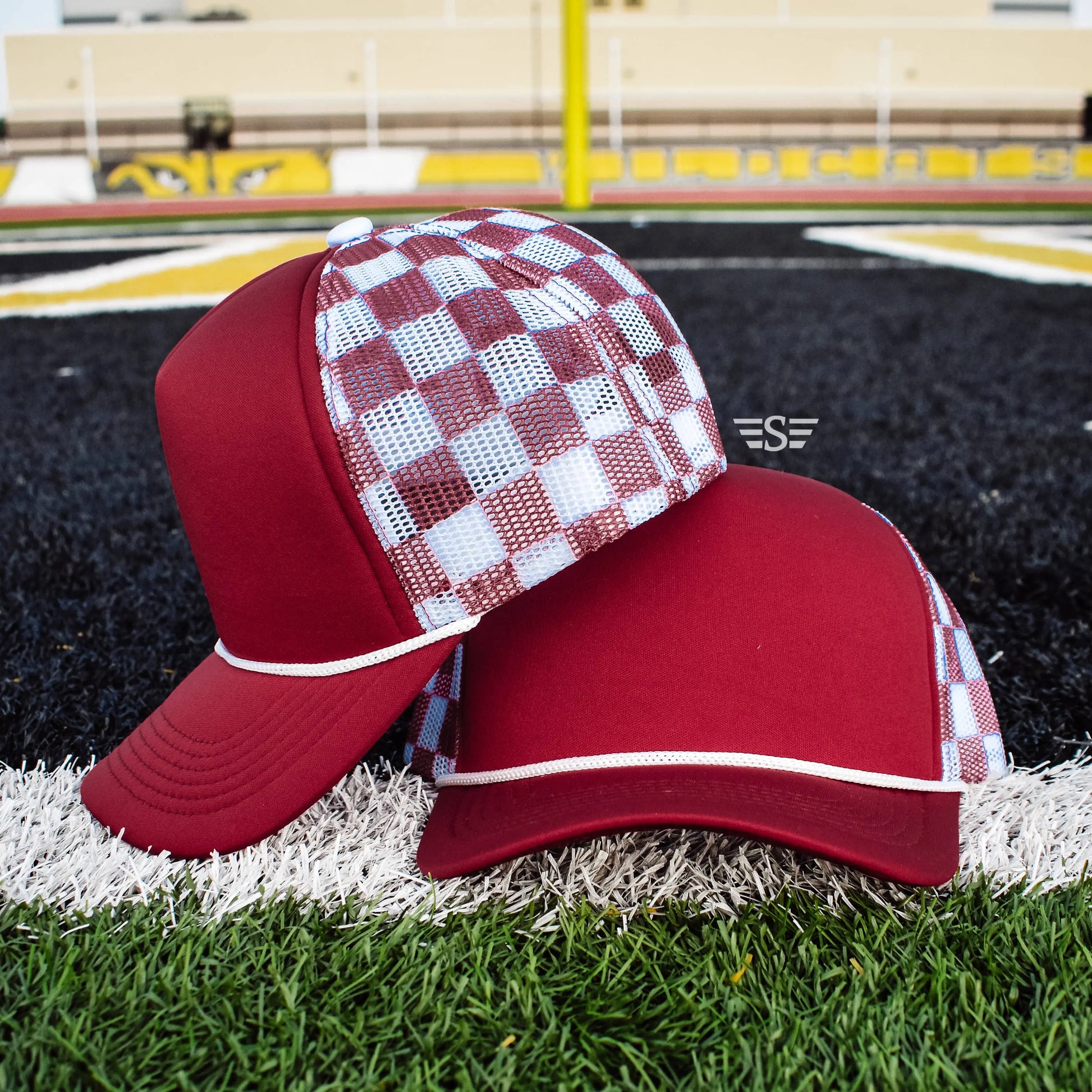 Checkered Mesh Back Foam Trucker Cap - Branded By Barta