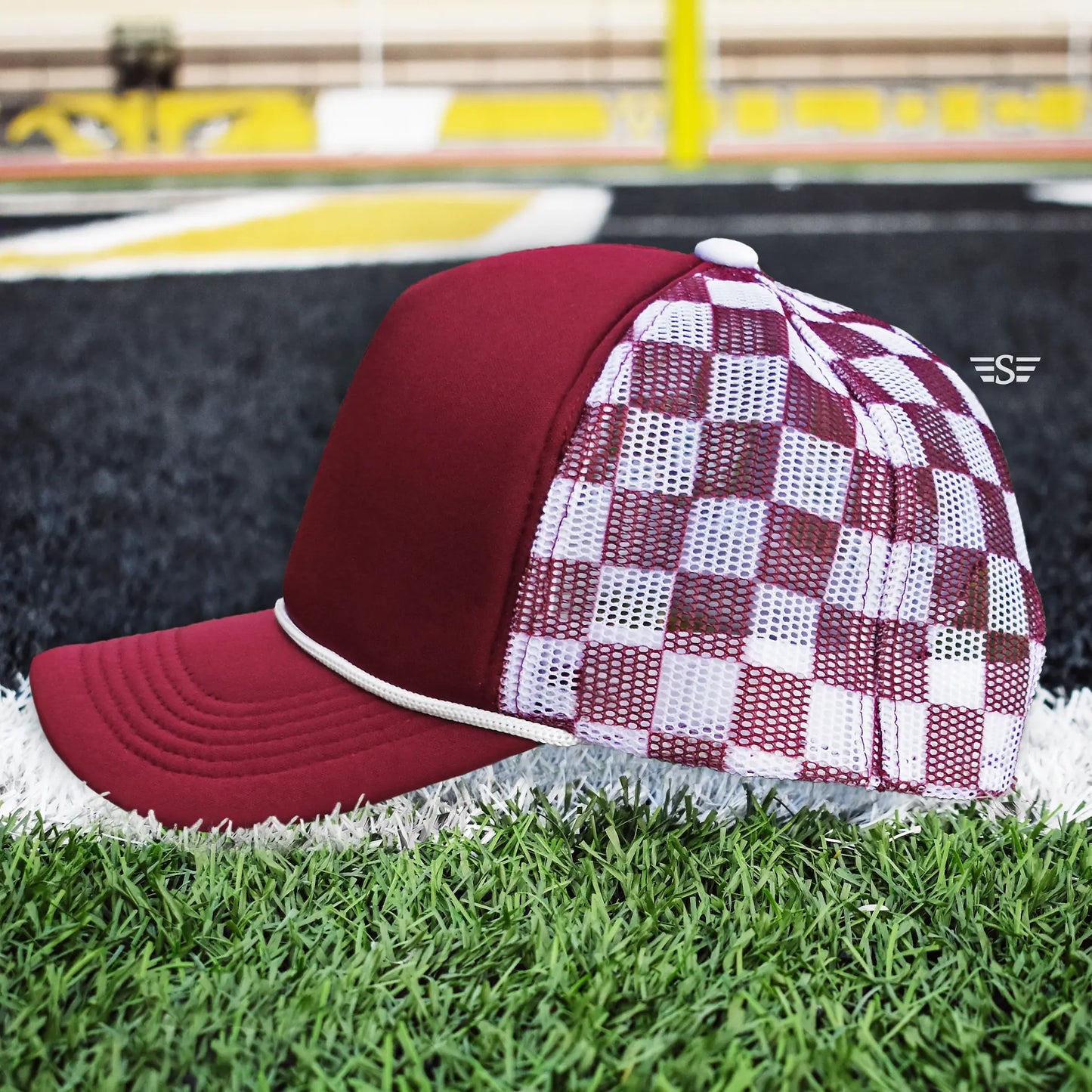 Checkered Mesh Back Foam Trucker Cap - Branded By Barta
