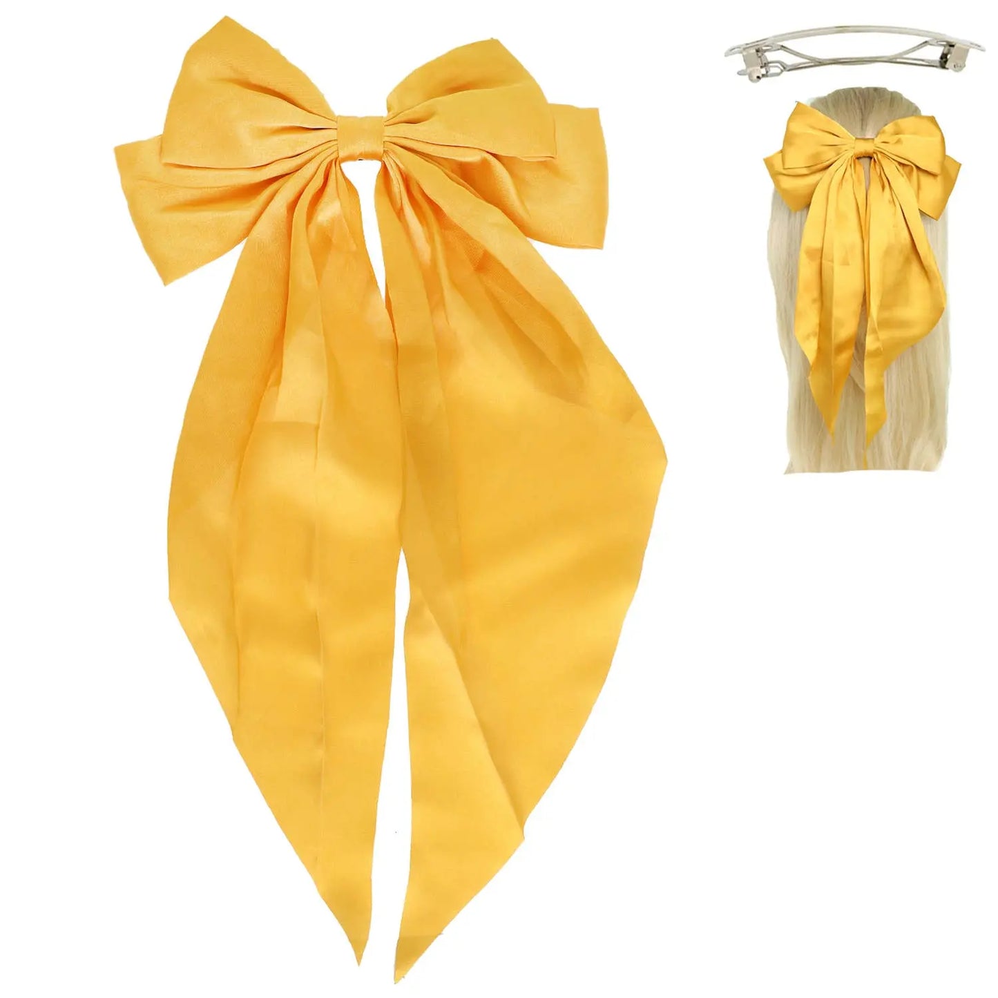 Fashion Fabric Bow Ribbon Barrette Hair Clip SP Sophia Collection