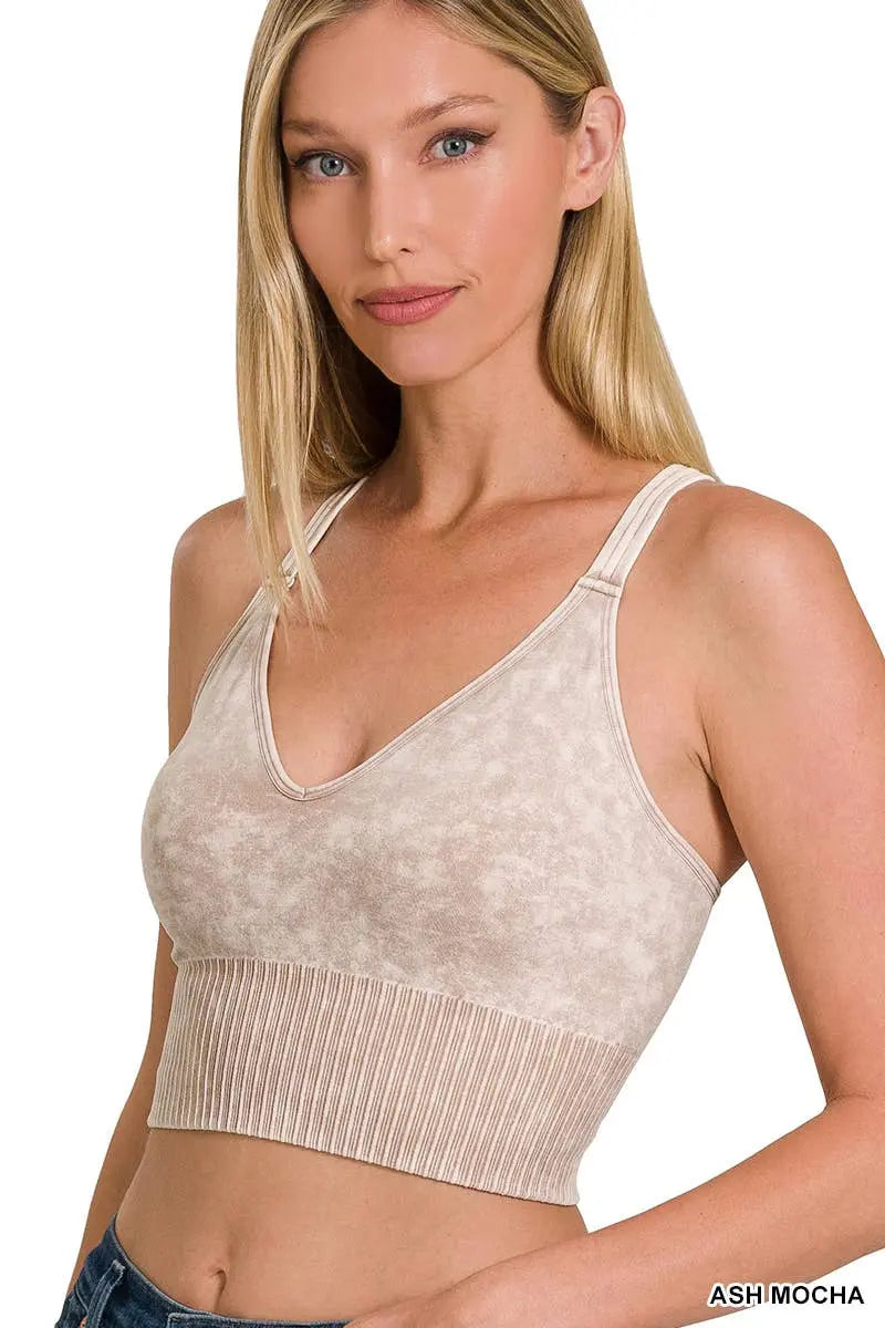 Washed Seamless Bra Cross Back - Branded By Barta