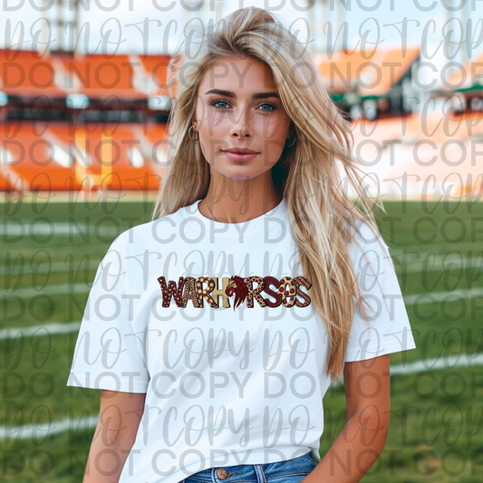 Warhorses Mascot Lettering Tee