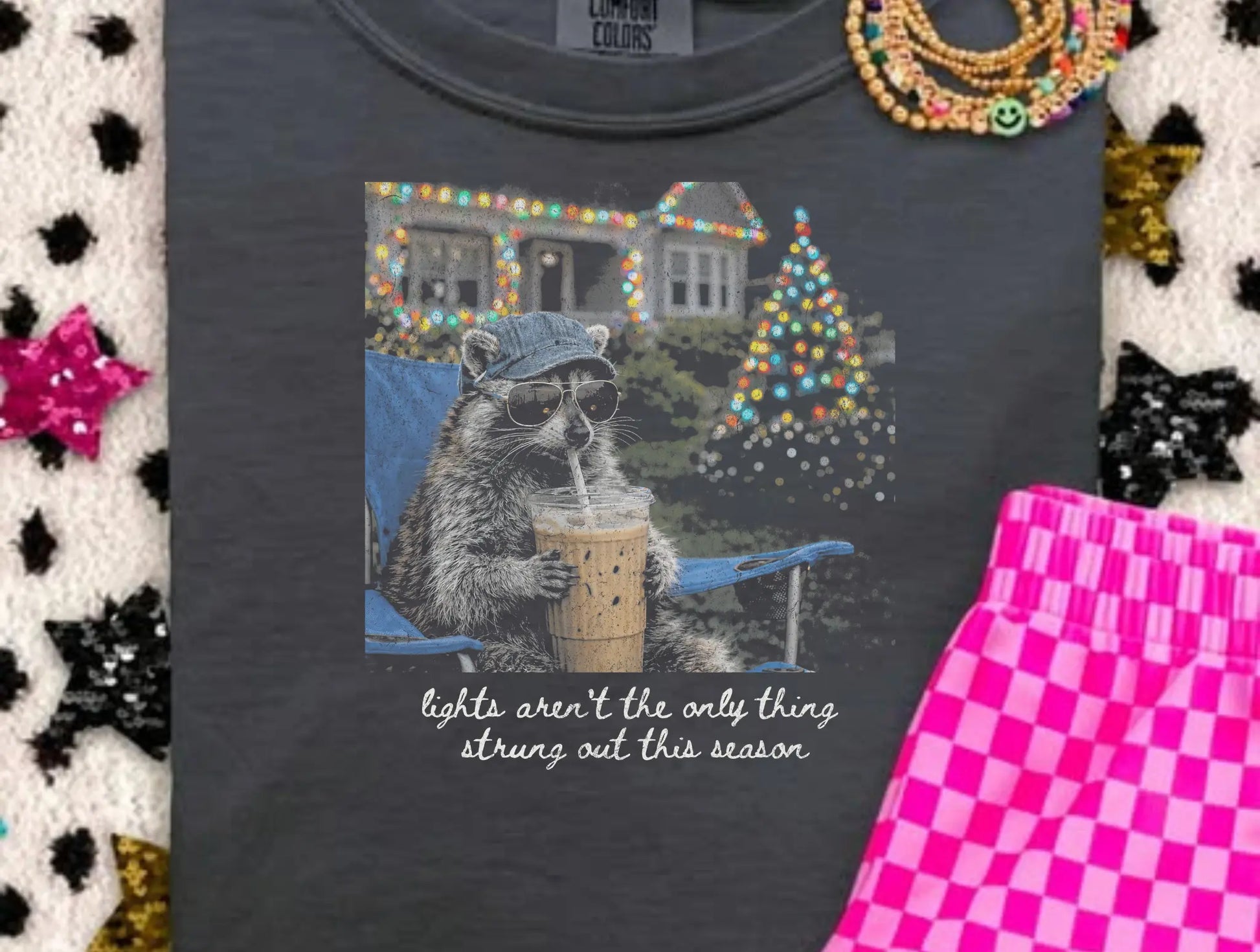 Lights Aren't The Only Thing Strung Out Raccoon brandedbybarta