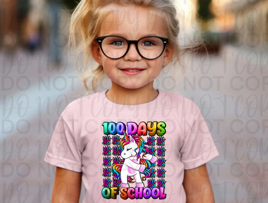 100 Days Of School Unicorn Tee