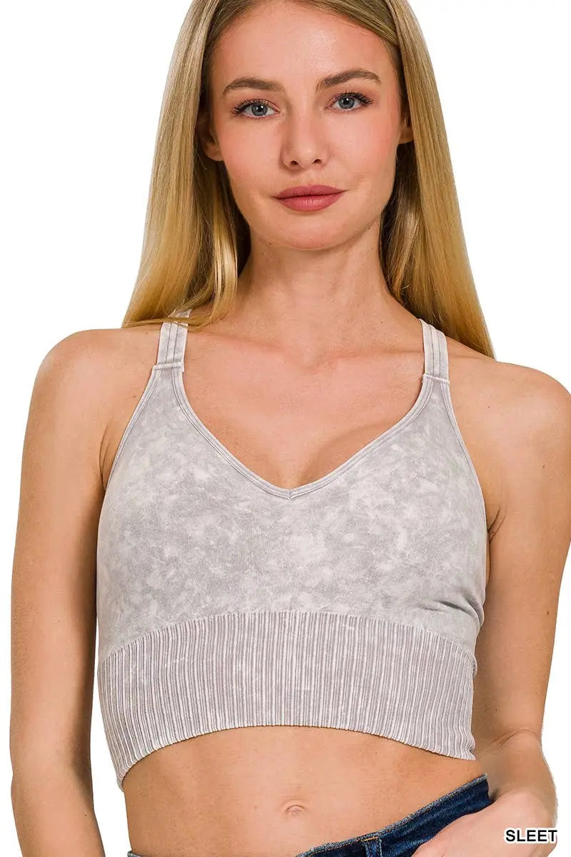 Washed Seamless Bra Cross Back - Branded By Barta
