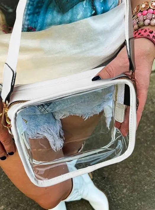 Mustard Clear PVC Leather Strap Crossbody Bag Lovesoft