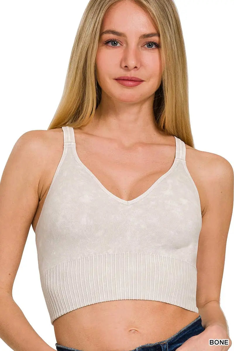 Washed Seamless Bra Cross Back - Branded By Barta