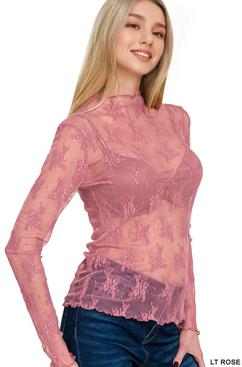 Lace See Through Layering Top As shown 42POPS