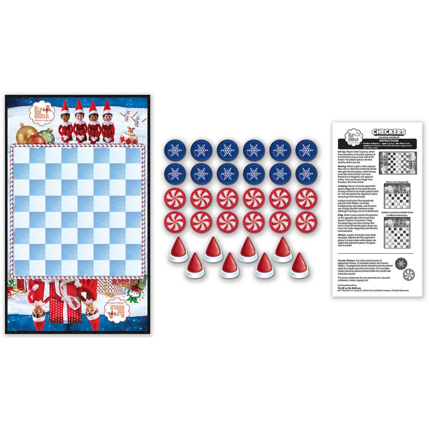 Elf on the Shelf Checkers Board Game Masterpieces Puzzles