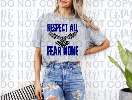 Respect All Fear None Owls Navy Blue - Digital Download