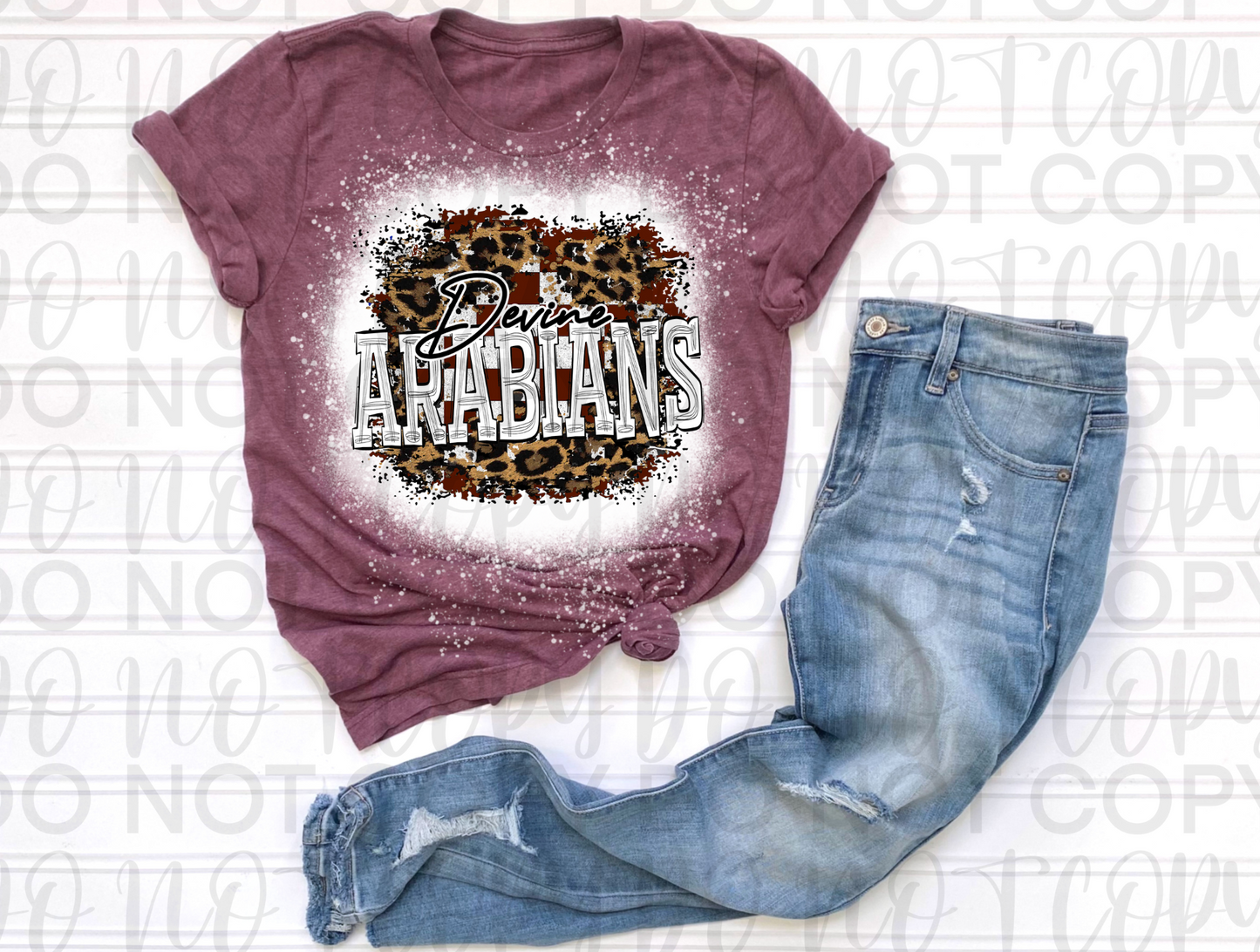 Arabians Maroon And Cheetah Tee