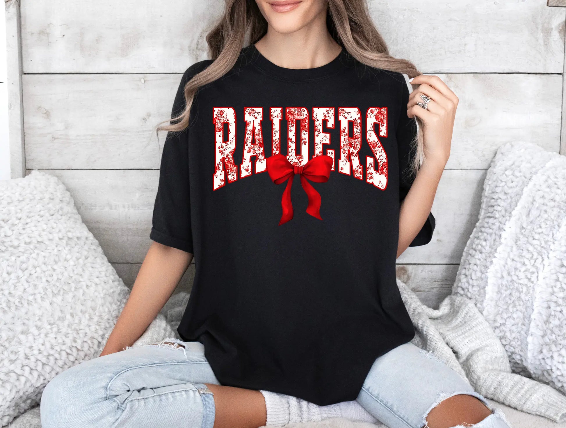 Raiders Floral Bow brandedbybarta