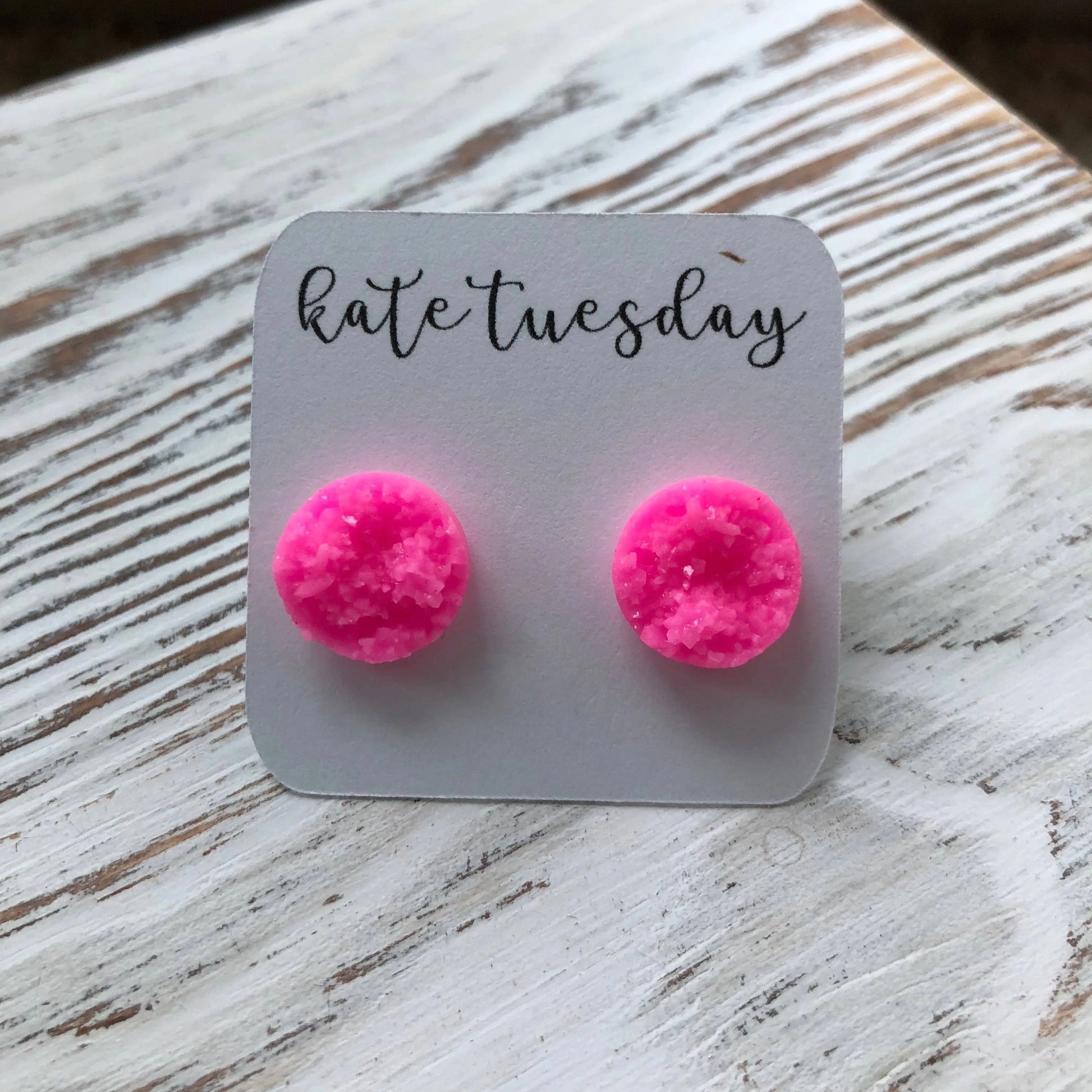 Summer Bright Raw Neon Stud Earrings Kate Tuesday Jewelry