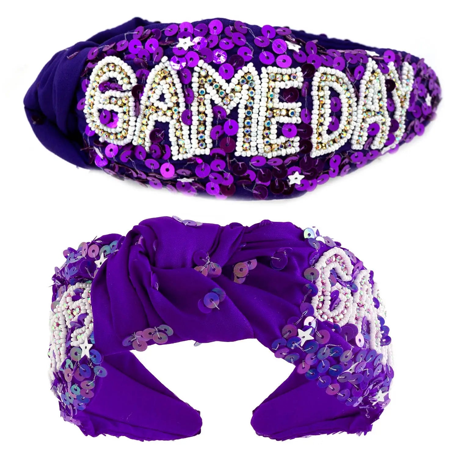 Game Day Top Knotted Jeweled Beaded Headband SP Sophia Collection