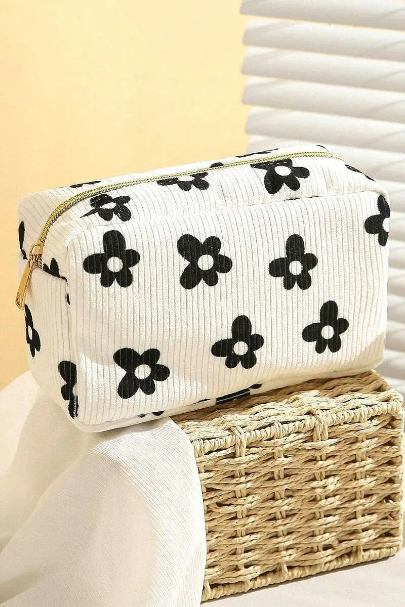 Corduroy Cosmetic Pouch Bag - Branded By Barta