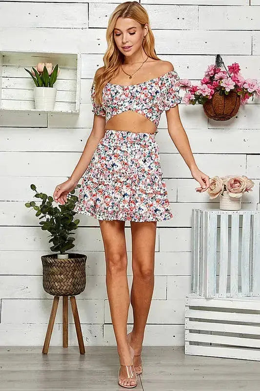 Outdoor Chic Elasticized Top and Skirt Set 5098SET-A Twentyten