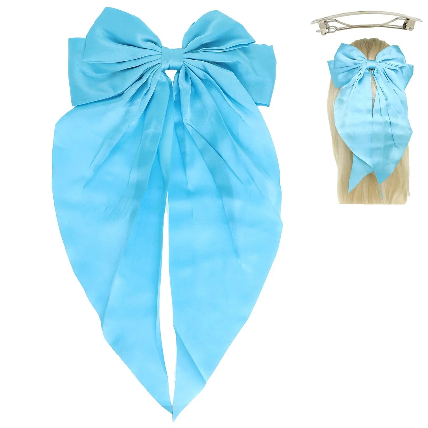 Fashion Fabric Bow Ribbon Barrette Hair Clip SP Sophia Collection